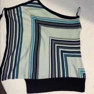 Bebe stripped one shoulder top
